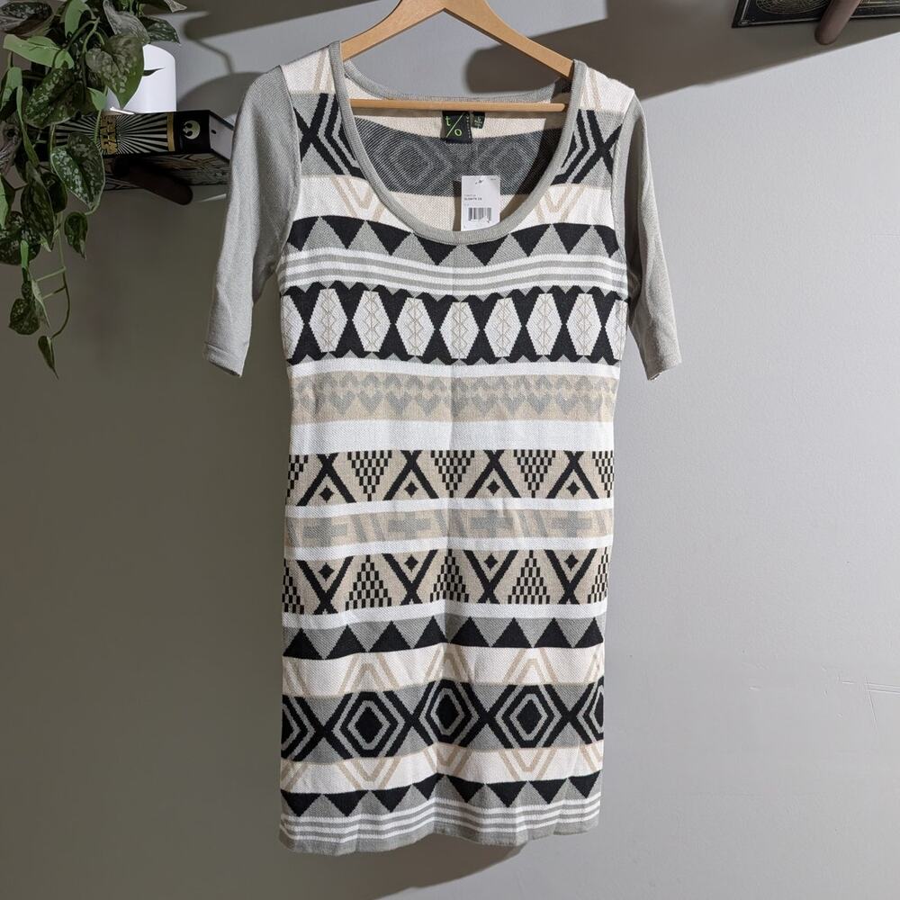 T/O Sweaters | NWT Tribal Print Sweater Dress | Size L
